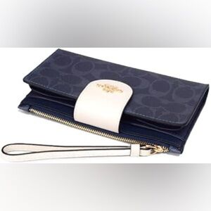 COACH Phone Wallet in Colorblock Signature Canvas